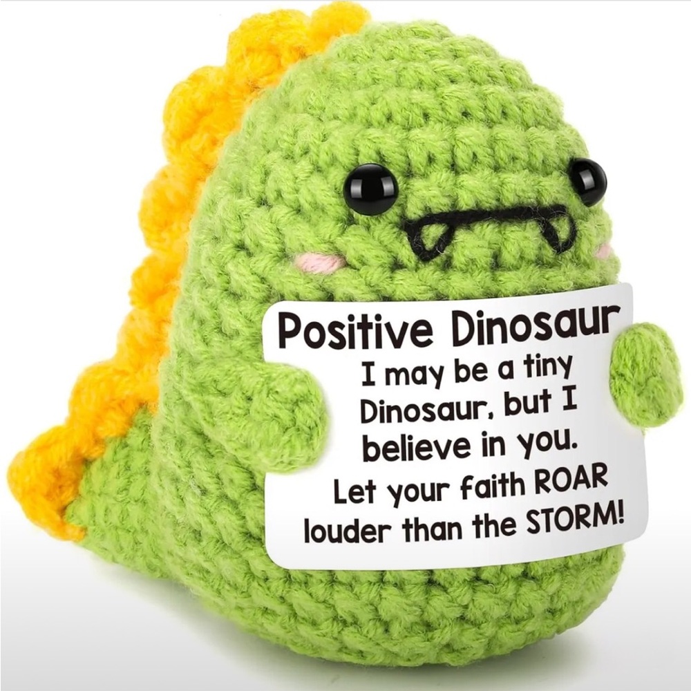 Inspirational Crochet Dinosaur Plush, Sm